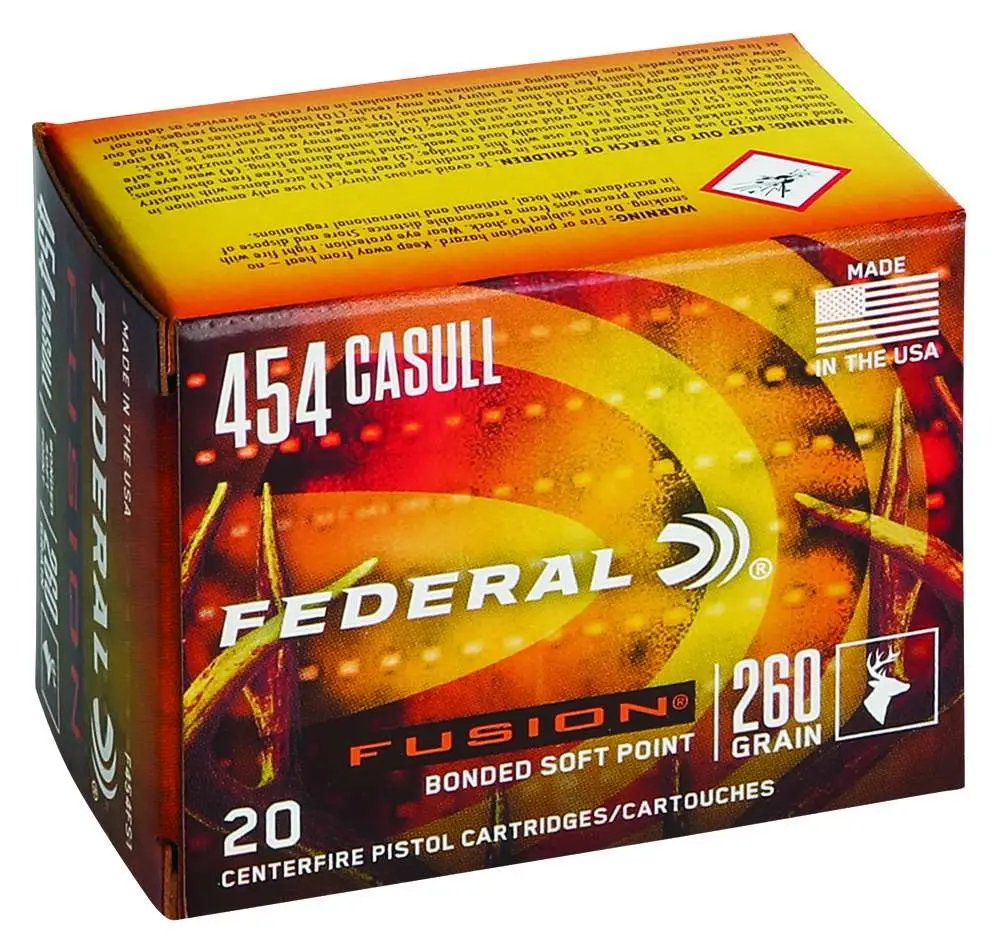 Federal F454FS1 Fusion 454 Casull 260 Grain Soft Point 20 Rounds - Federal Premium Ammunition - FUSION SOFT POINT