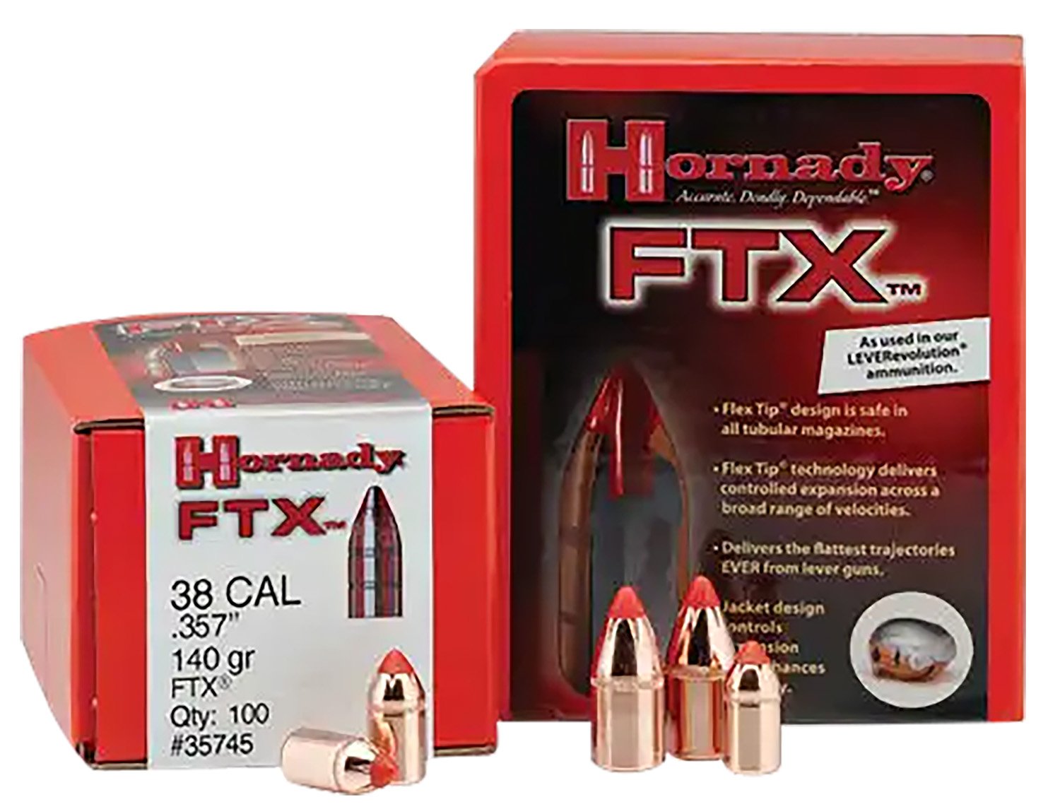 Hornady 30396 FTX Hunting 30 Cal .308 160 gr Flex Tip eXpanding (FTX) - Horn Hunter - 30 Caliber
