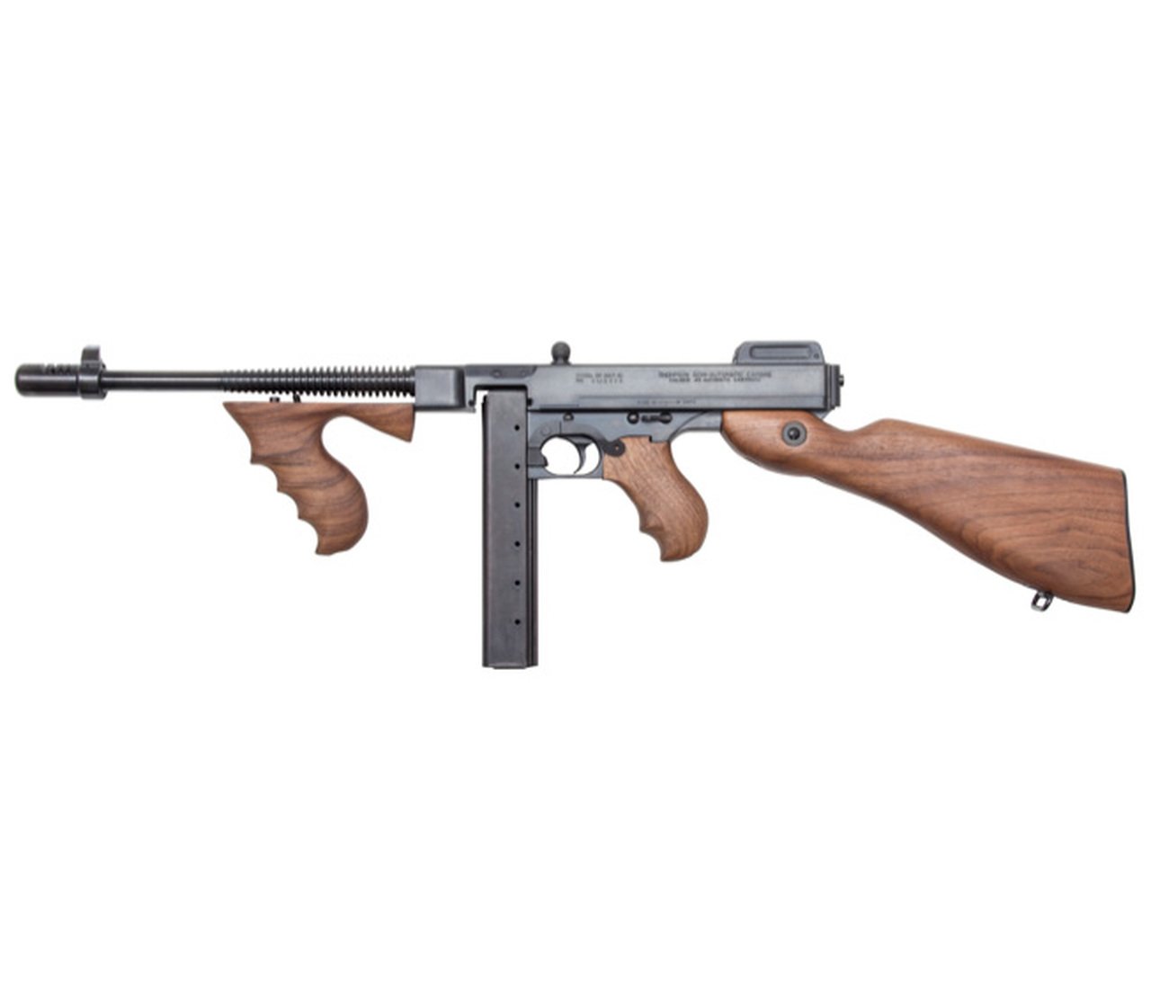 Auto-Ordnance T1BSB 1927A-1 Semi-Auto Rifle, .45 ACP, 30-Round Capacity, Black Finish, Walnut Stock, 10.5-Inch Barrel, 35-Inch Length, 12 lbs - Auto-Ordnance - 45 ACP