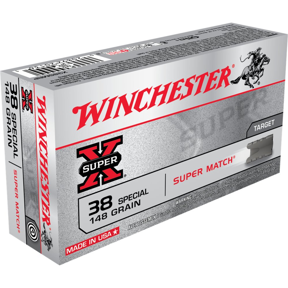 Winchester X38SMRP Super X 38 Special 148 gr Match Lead Semi-Wadcutter Ammo