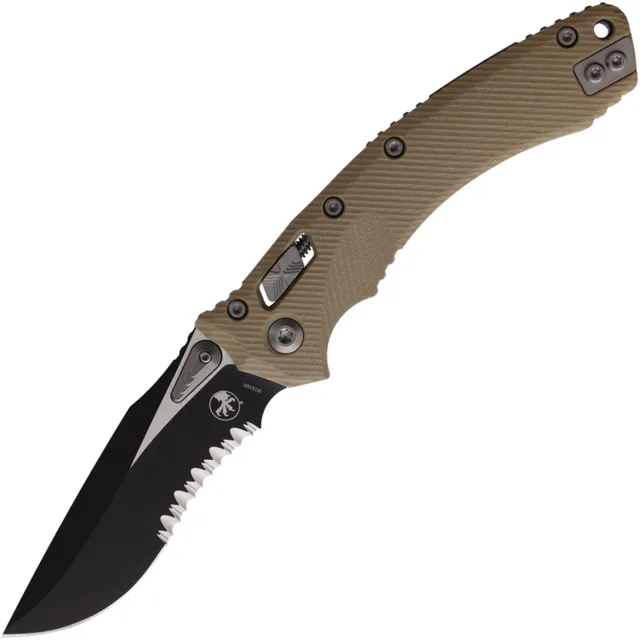 Microtech Amphibian 137RL-2FLGTTA 3.9 In SE/PS Black Tan G-10 Ram-Lok