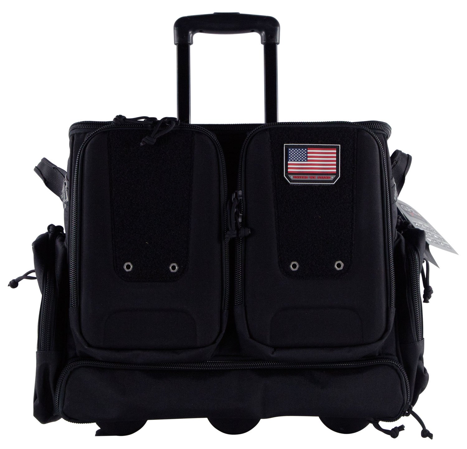 GPS T2112ROBB Tactical Rolling Range Bag Black 1000D Nylon Holds 10 Guns - GSM Outdoors - BLACK