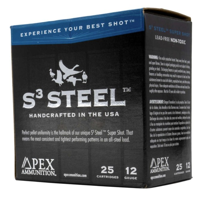 Buy Apex Waterfowl S3 Steel Shotgun Ammo 12 ga. 3 in. 1-1-4oz #4 25 rd online