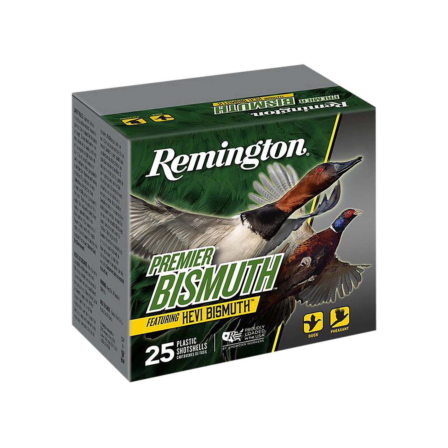 Remington Premier Bismuth 12 Gauge Ammo: 3" Shell, #2 Lead Shot, 1-3/8 oz, 25 Round Box, High Velocity