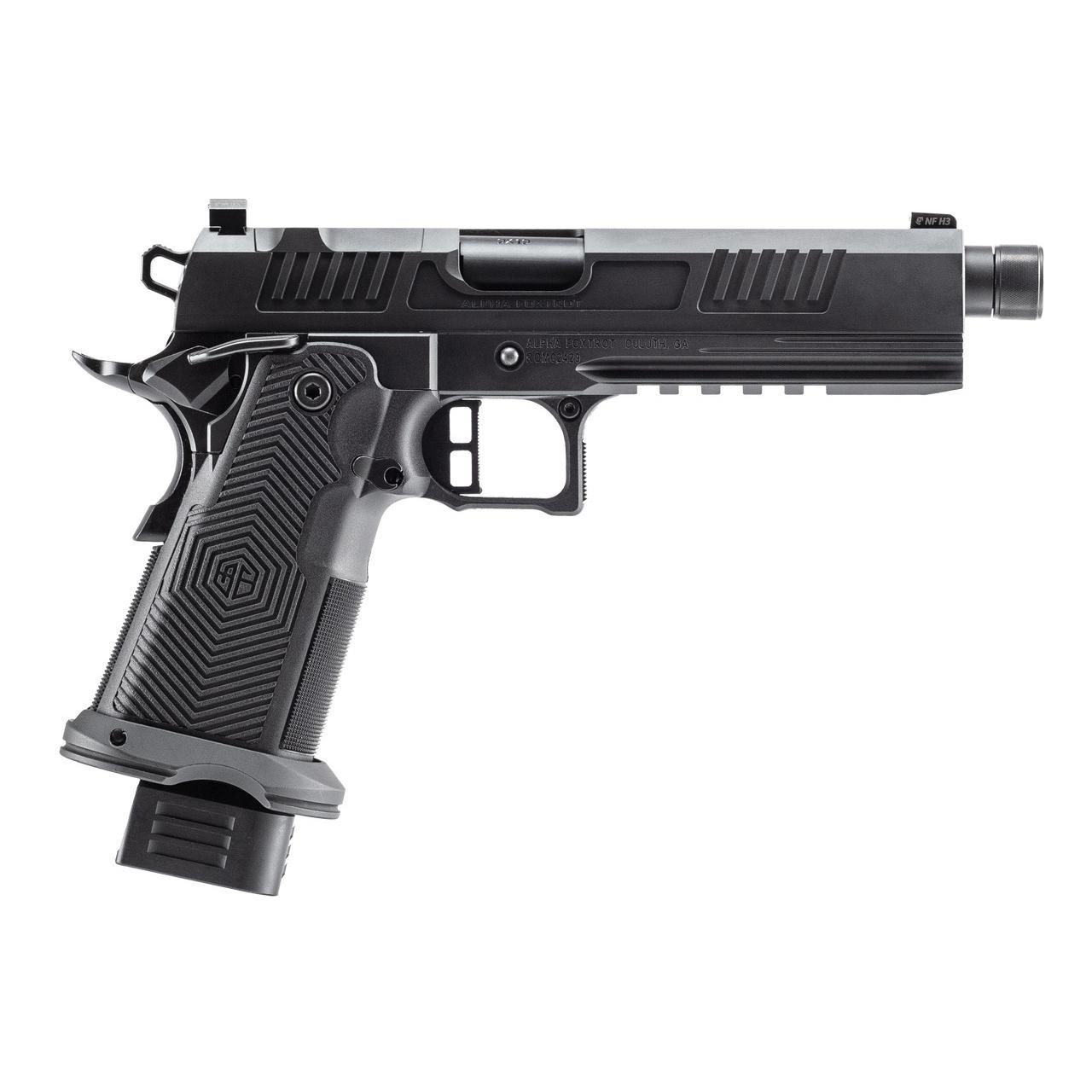 Alpha Foxtrot AF1911-Romulus MOS Adapter Handgun 9mm Luger 17(1) & 20rd(1) Magazines 5 Threaded Barrel DLC Black