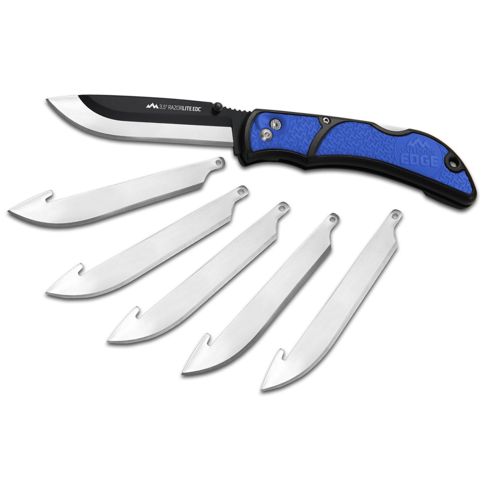 Outdoor Edge RLU40C RazorLite 3.5" Folding Knife 420J2 SS Black/Blue Handle