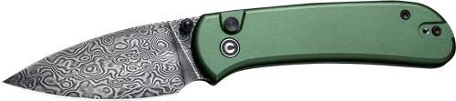 Civivi Qubit C22030EDS1 2.98" Green Damascus Button Lock Knife