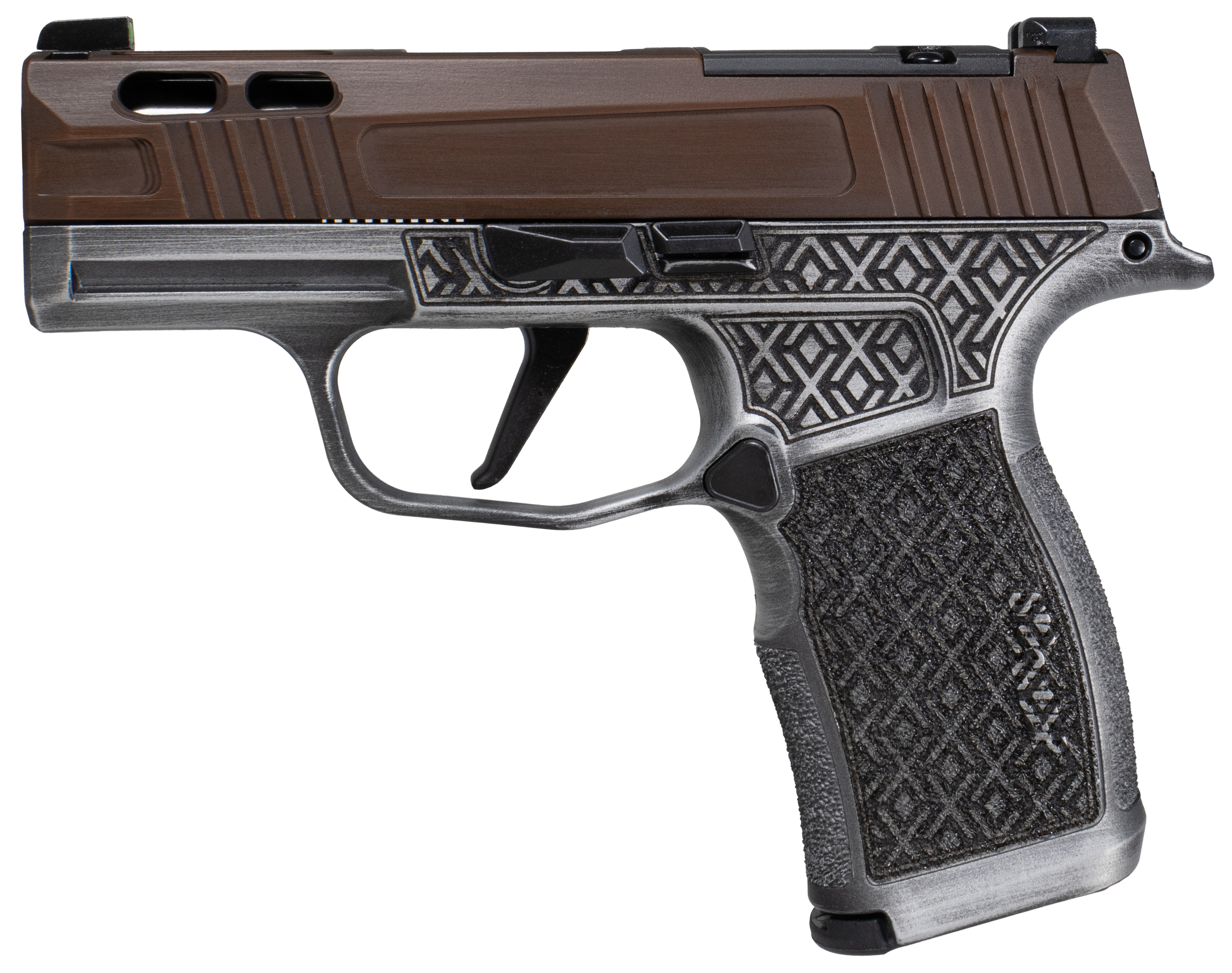 Sig Sauer 300174041003 P365X Debacle, Optic-Ready, Brown Cerakote, Grey Frame