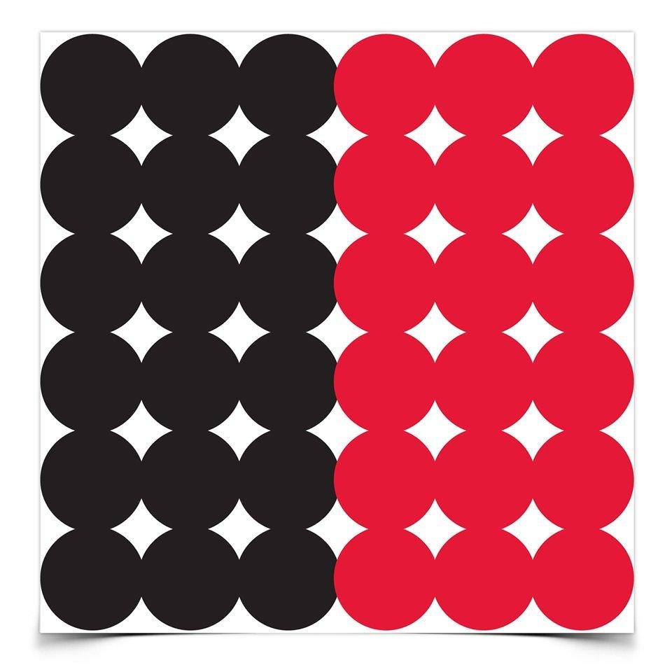 Birchwood Casey Dirty Bird Repair Pasters Black/Red Adhesive Paper 1" 12 PK - Birchwood Casey - 1"