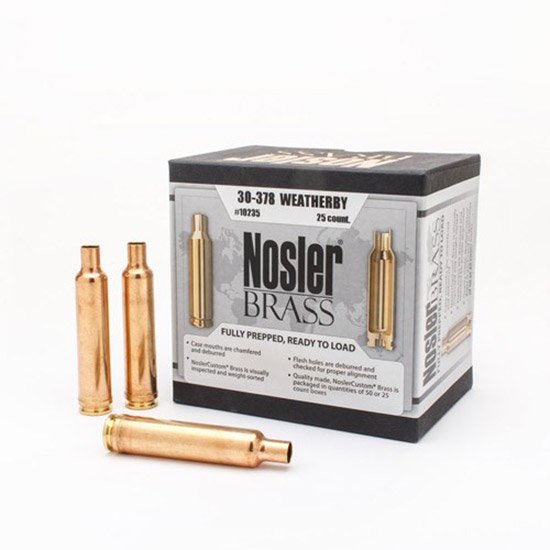 Buy Nosler 10235 Unprimed Brass Rifle Cartridge Cases .30-378 Wby Mag 25ct online