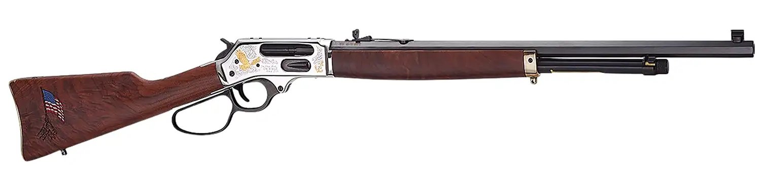 Henry Spirit of the Corps 250th Brass Lever Action Side Gate Rifle .45-70 4rd Magazine 22 Octagon Barrel with Large Loop