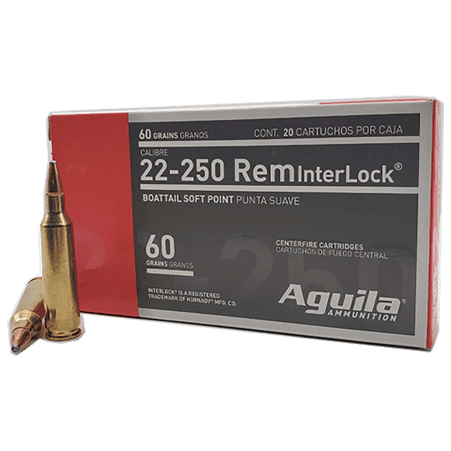 Aguila 8338AG 22-250 Rem 60gr InterLock BTSP 20 Rounds