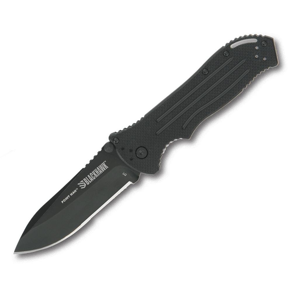 Bear & Son Blackhawk Point Man Sideliner Folding Knife 3-3/8 Drop Point Blade Black - Bear Archery