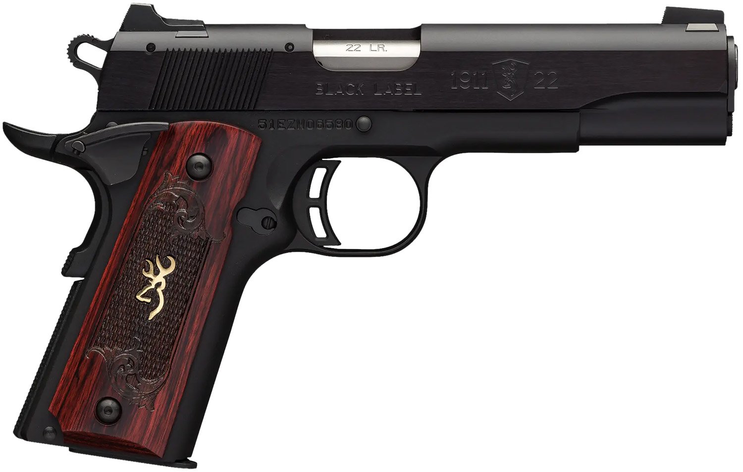 Browning 1911-22 Black Label Medallion 22 LR 4.25 in Matte Black 10 Round - Browning - 22 LR