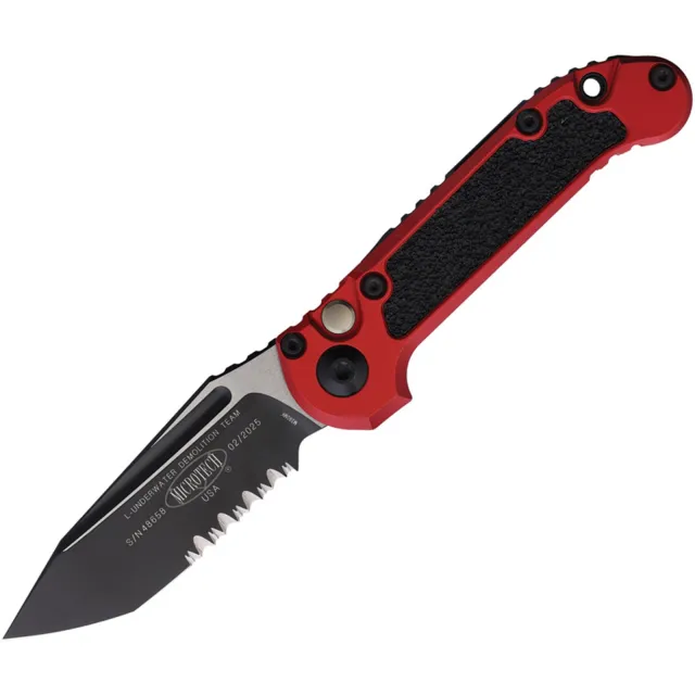 Microtech LUDT G3 3.5 In T/E Partial Serrated Red ALU Handle