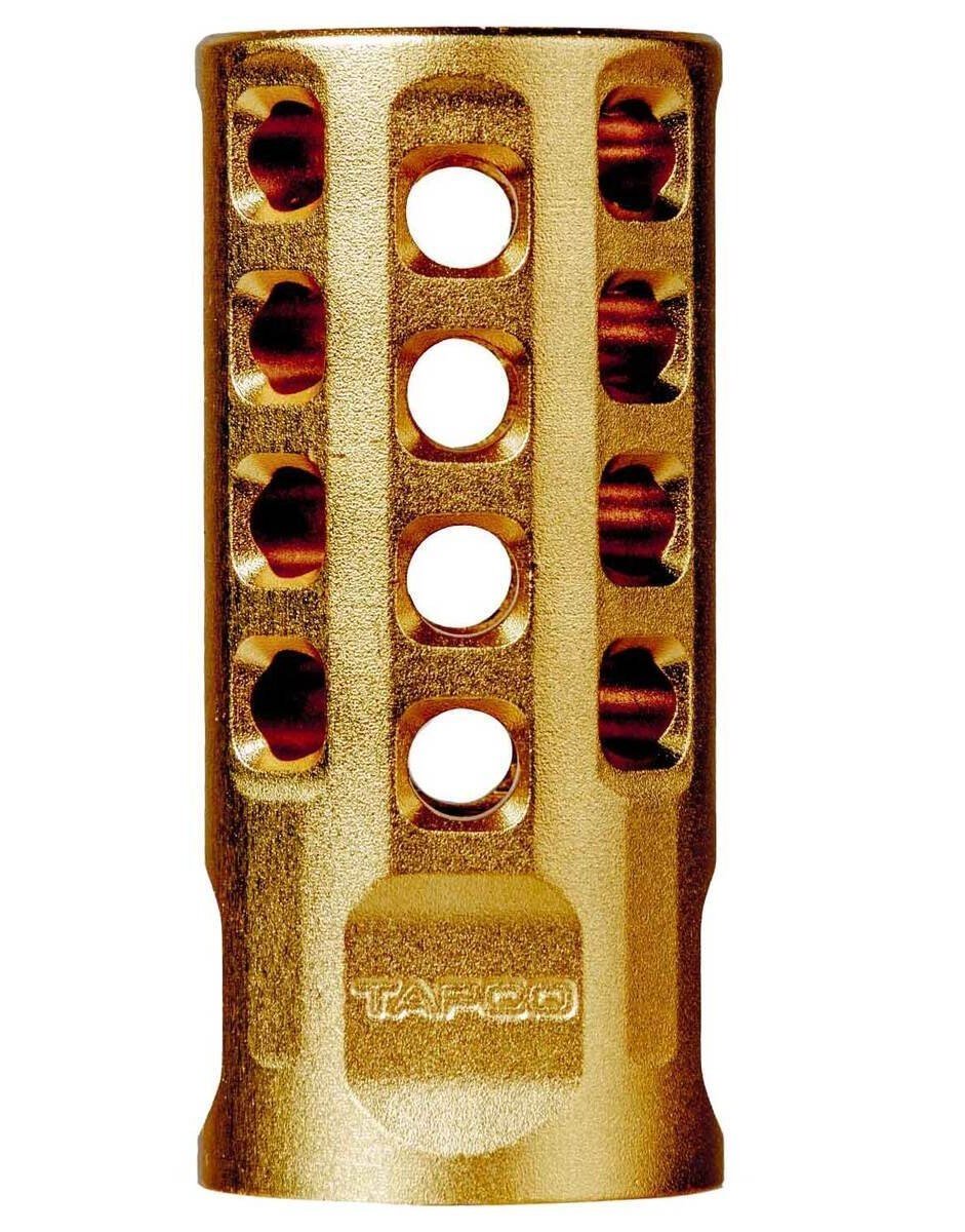 Tapco TAP22032 Muzzle Brake 22 LR Gold Anodized For Ruger 10/22 Rifles Bull Barrel .920 1/2x28  - Tapco - 22 LR