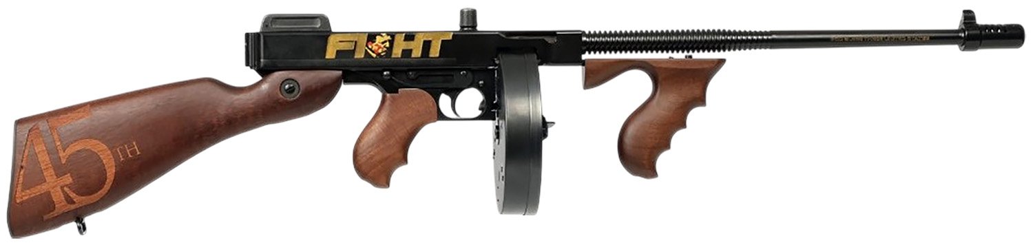 Auto Ordnance Trump Fight 1927A-1 Rifle .45 cal 20rd Magazine & 50rd Drum Magazine 18 Barrel Engraved Walnut Stock - Auto-Ordnance - 45 ACP