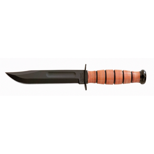 KA-BAR 1251 Short Utility Knife 5.25" 1095 Cro-Van Leather Handle
