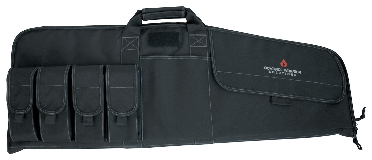 Advance Warrior RA36RCBL Raptor 36" Black Tactical Rifle Case 4 Mag Pouch - AWS - BLACK