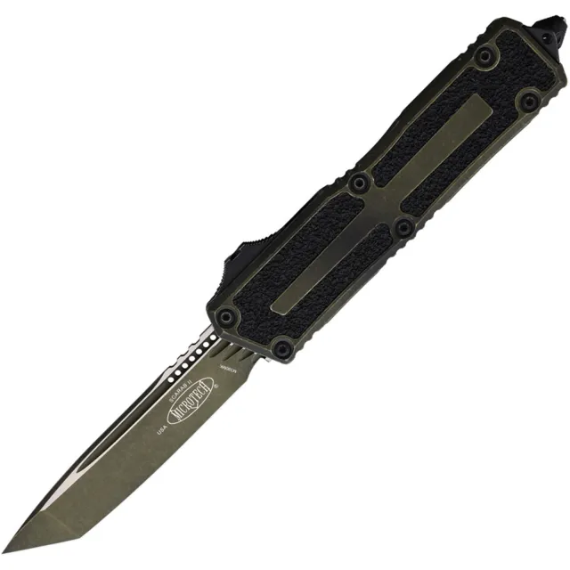 Microtech Scarab II G3 1279-1WGG 3.97 In T/E Standard Weathered Grenade Green