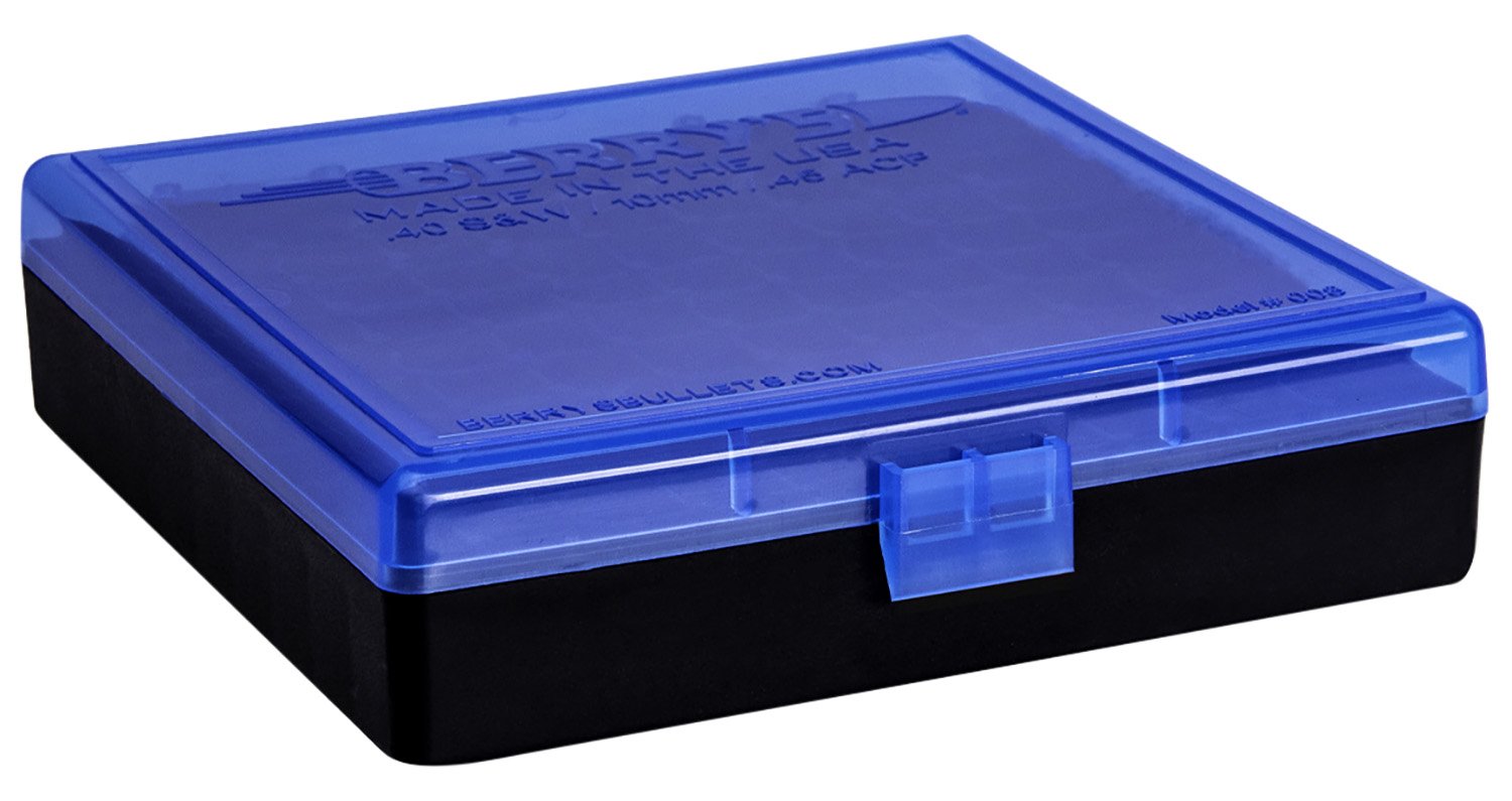 Berry's Ammo Box #008 - .40 S&W/.45 cal 100/rd Blue/Black - Berry's Mfg - AMMO BOX