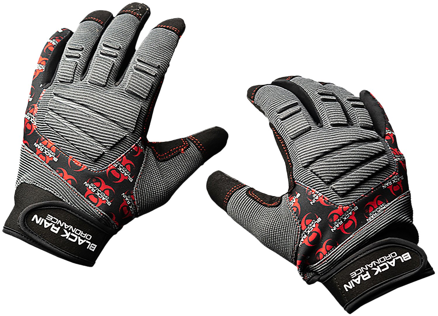 Black Rain Ordnance Tactglovegry/Blk/Rdxl Tactical Gloves Black/Gray/Red XL - BRO