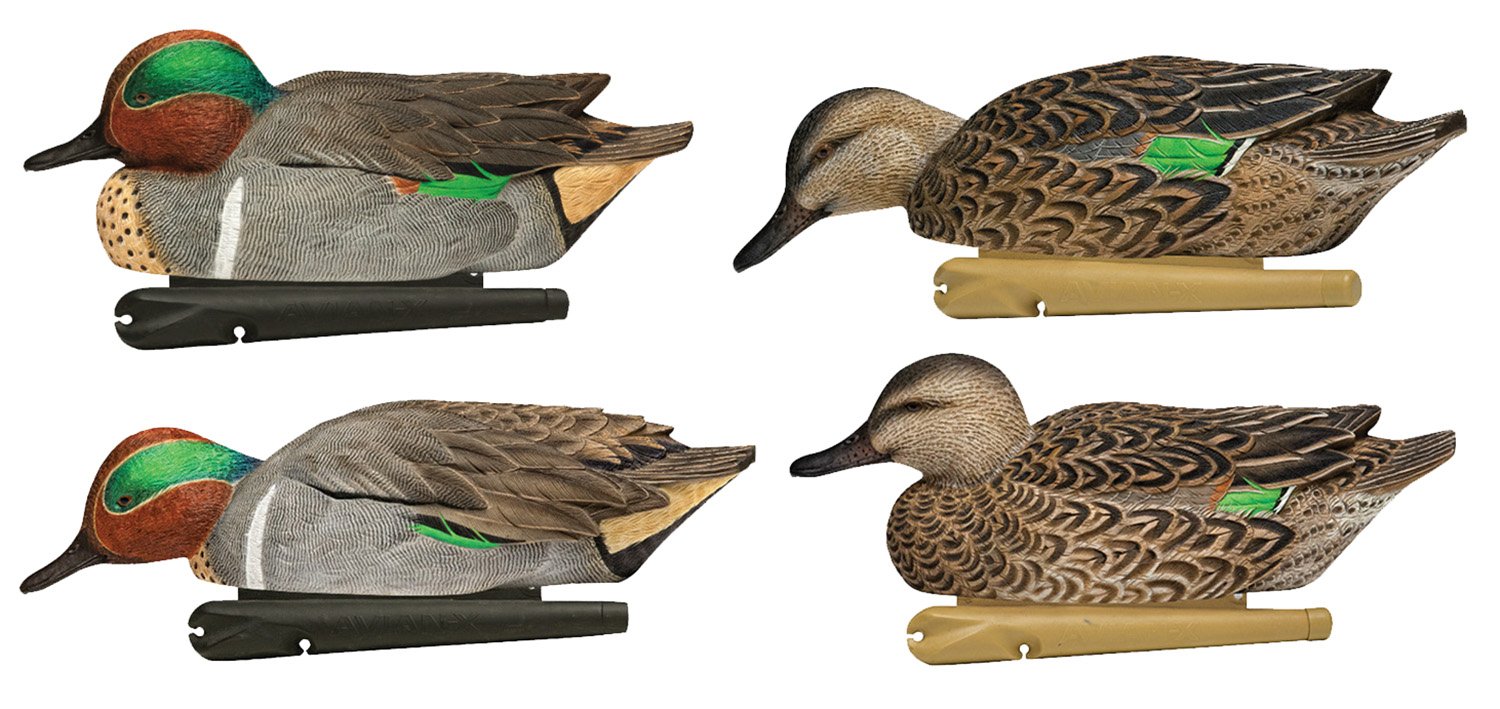 Avian X AVXAVX8081 Topflight Green Winged Teal Floating Multi-Color 6 Pack - Avian-X - TEAL