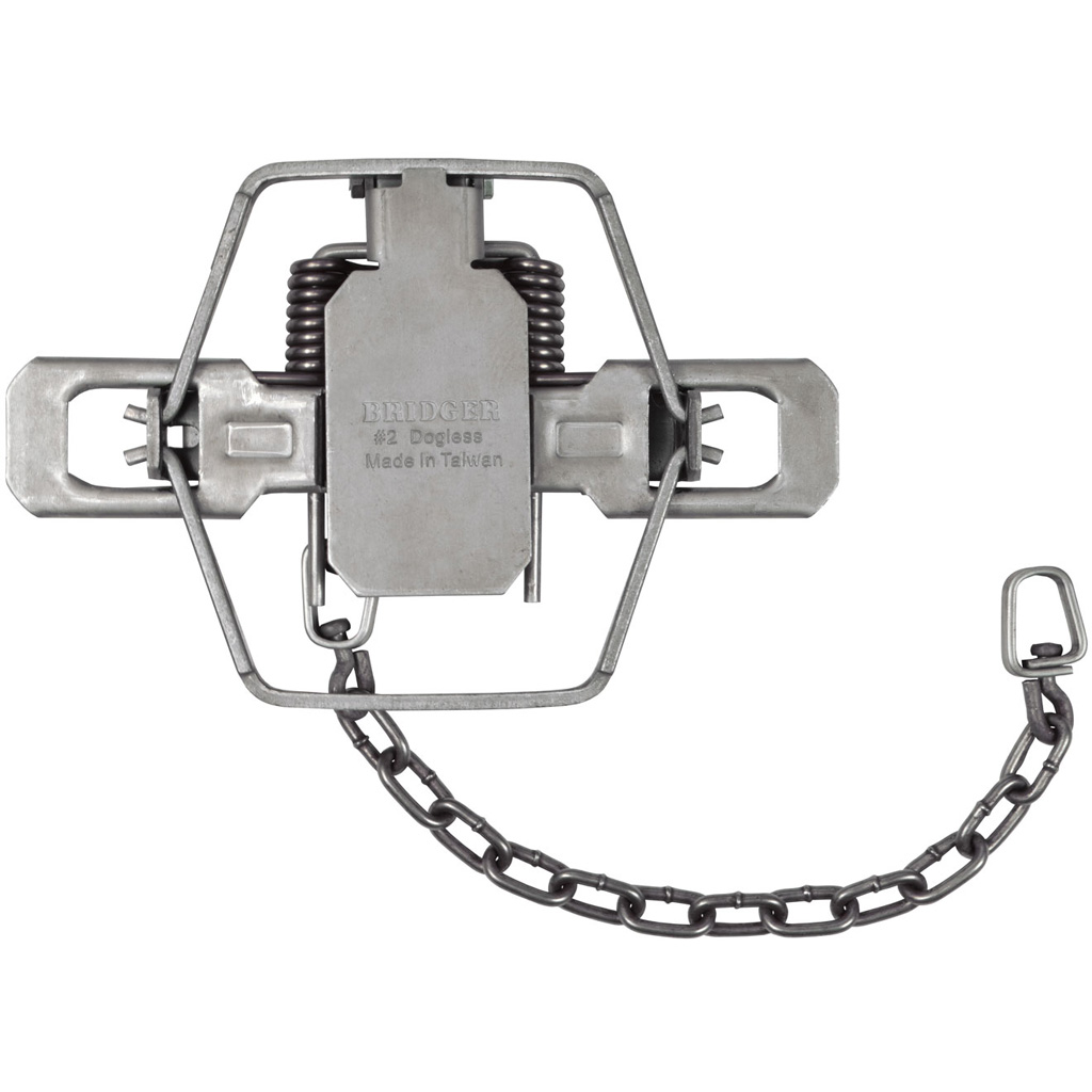 Bridger B-2DOG2C 2-Coil Dogless Trap, 5 9/16" Jaw, 2.35 lbs