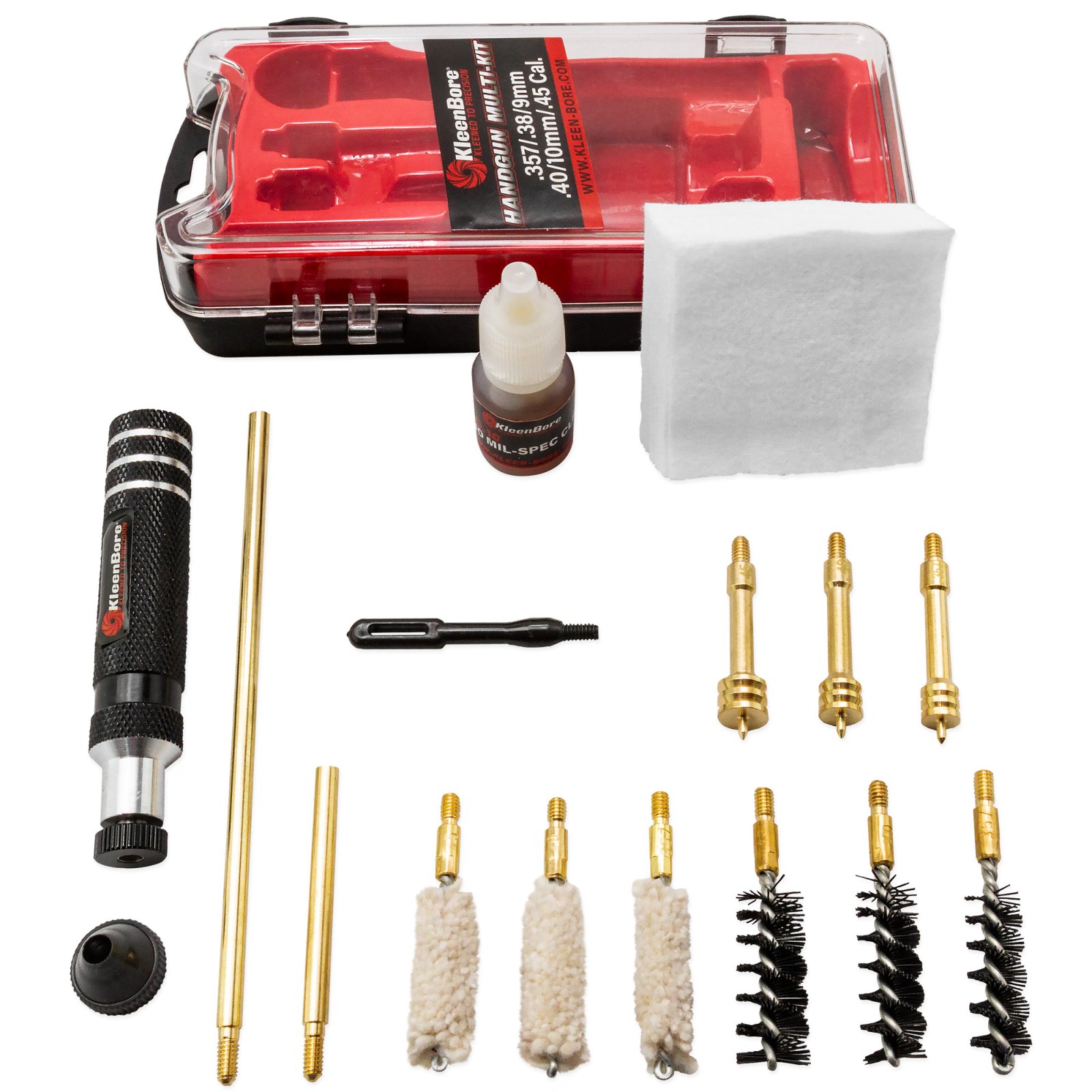 KleenBore Multi-Pistol Kit .38/9mm/10mm/.40/.45 Cal.