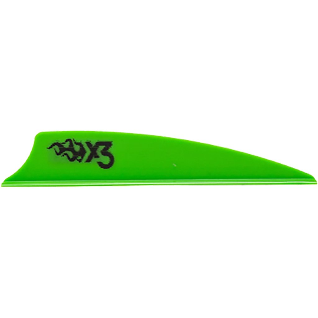 Bohning X3 Vanes Neon Green 2.25 in. 100 pk. Archery Field & FITA Lightweight Heat Vane Material