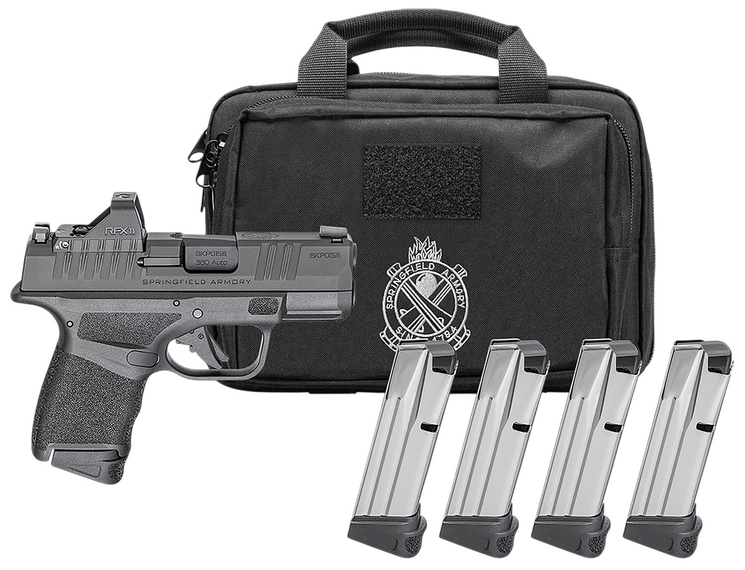 Springfield Gear Pac Hellcat Micro-Compact OSP Handgun 9mm Luger 10rd Magazines(4) 3 Barrel Green Dot & Bag - Springfield Armory - 9mm Luger (9x19 Parabellum)