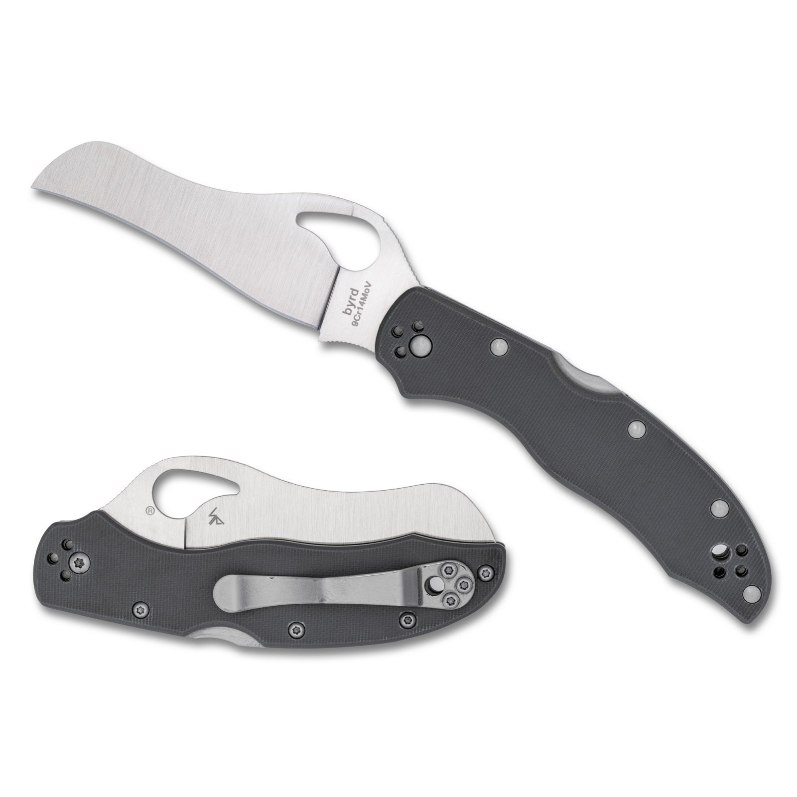 Spyderco BY24GPGY Gooney Folding Knife 3.46" Hawkbill 9Cr14MoV Blade