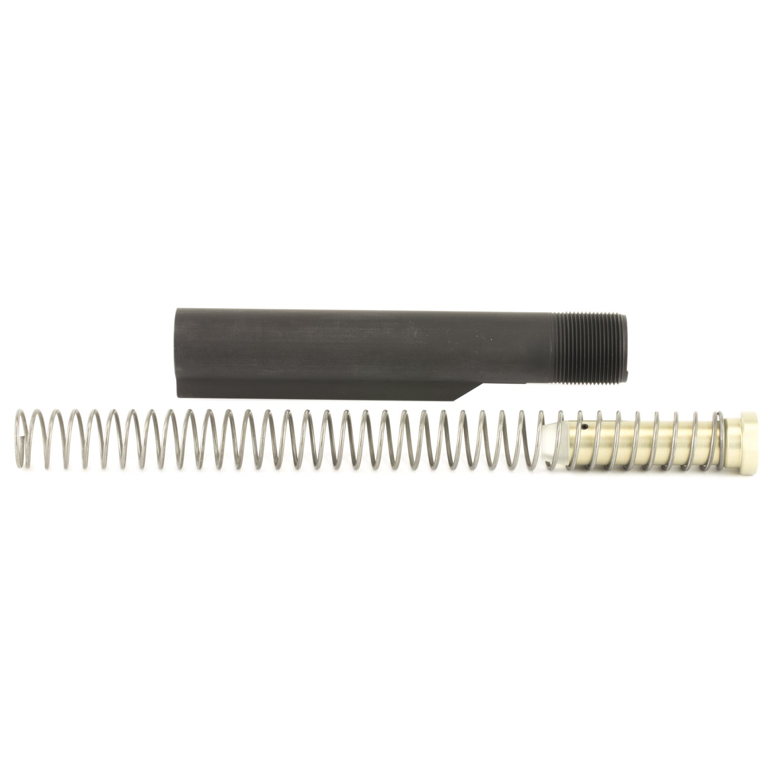 LBE Unlimited AR15 Black Mil Spec Buffer Tube Kit with Castle Nut and Lock Plate