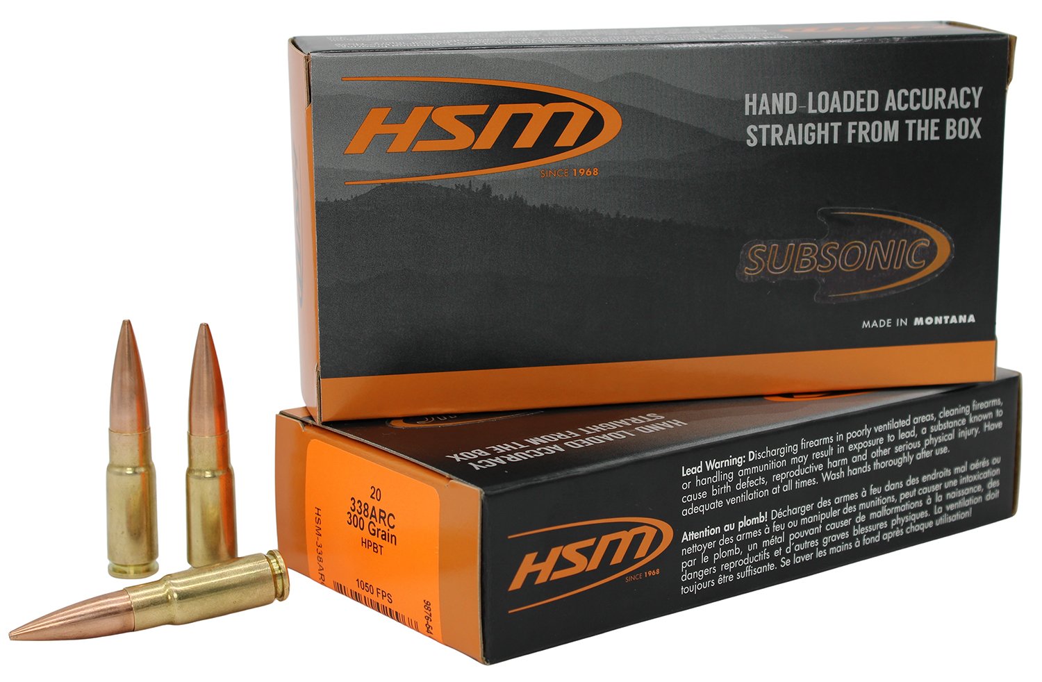 Buy HSM Ammunition 338 ARC Subsonic 300gr Hollow Point Boat Tail 20 Per Box online