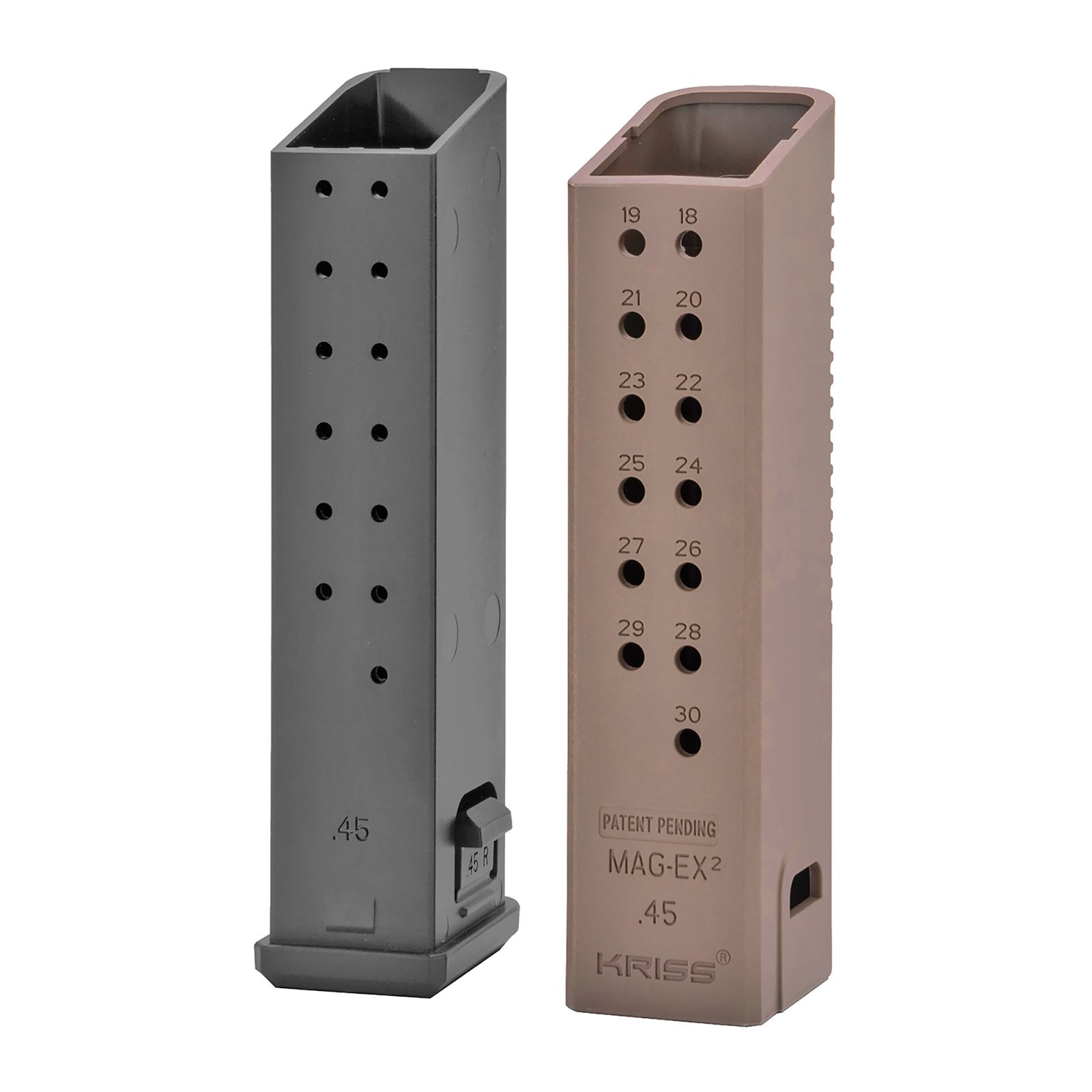 Kriss USA KVA-MX2K45FD01 Magazine Extension 45 ACP +17 Rounds FDE 3 Pack