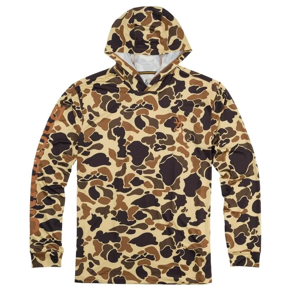 Browning Team Spirit Long Sleeve Shirt with Hood UPF 50+ - Browning