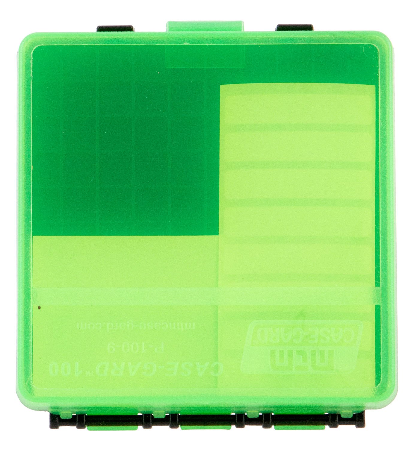 MTM Case-Gard P-100-9-16T Ammo Box 100 Rounds Clear Green Polypropylene - MTM Case-Gard - AMMO BOX