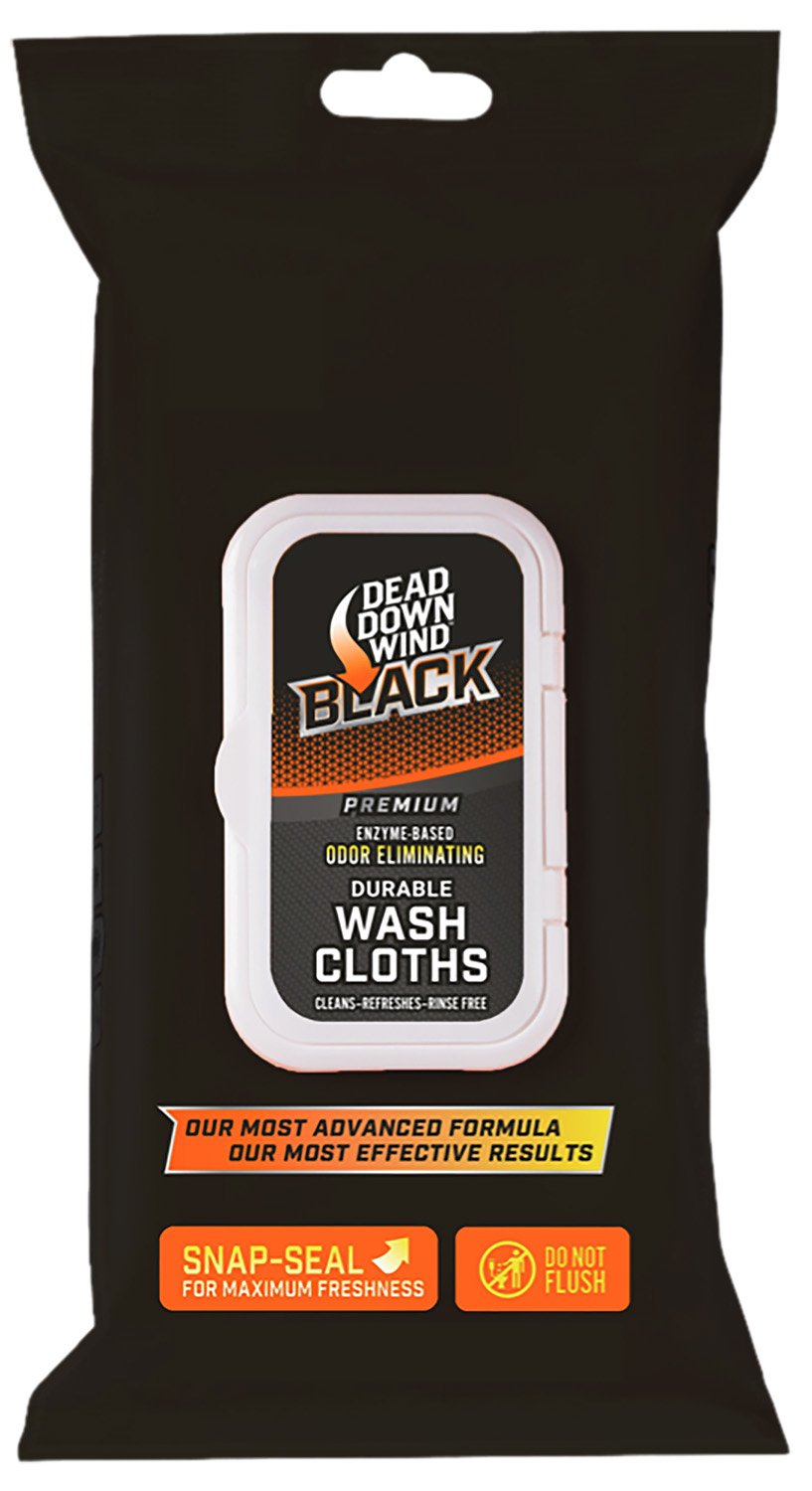 Dead Down Wind 13725 Wash Cloths Black Premium Odor Eliminator Unscented