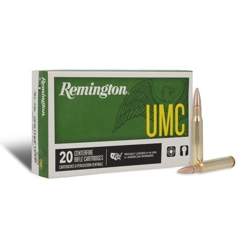 Remington UMC 23699 .30-06 Springfield, 150 Grain FMJ, 20 Rounds, High-Velocity Rifle Ammo