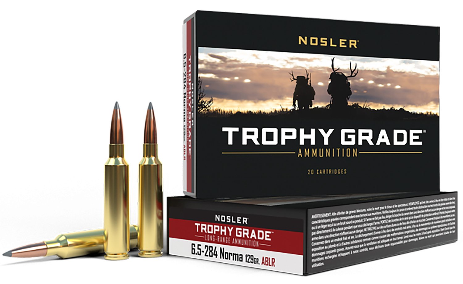Nosler Trophy Grade Long Range Rifle Ammunition 6.5mmx284 Norma 129 gr. ...
