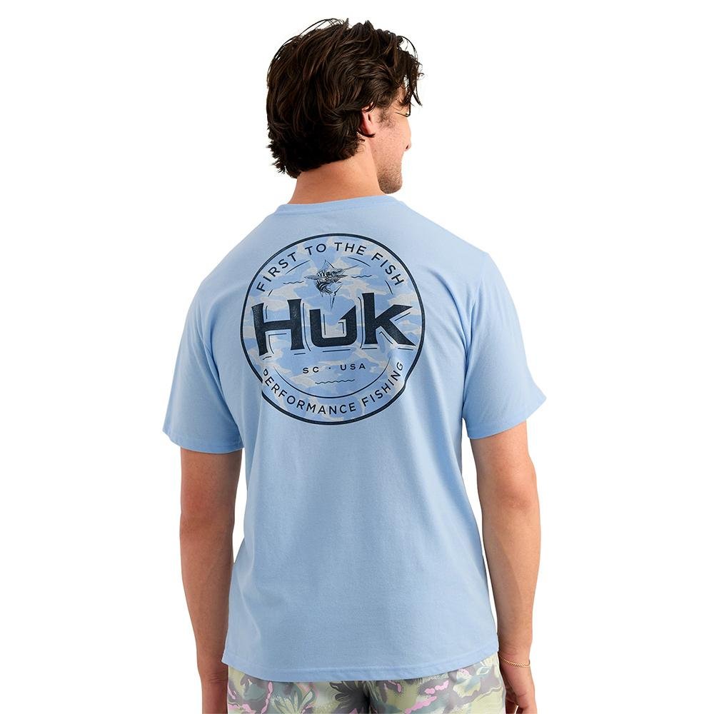 Huk Marlin Circle Short Sleeve Pocket Shirt Cerulean S - Marolina DBA HUK