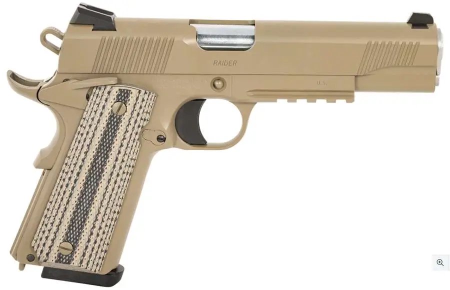 Tisas 1911 Duty Raider .45 ACP 5" FDE Cerakote 8rd G10 Grips