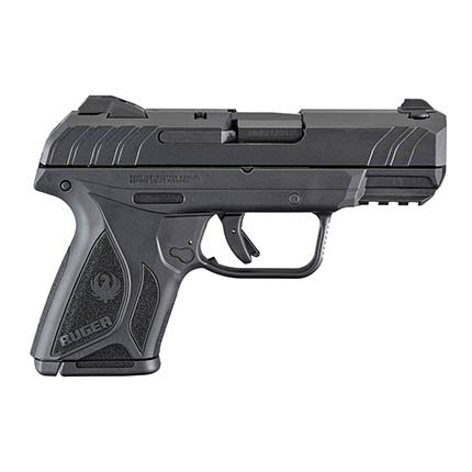 Ruger 3818 Security-9 Compact 9mm Luger Pistol: 10+1 Capacity, 3.42" Blued Alloy Steel Barrel, Glass-Filled Nylon Grip, 21.9oz Weight, 6.52" Length - Ruger - 9mm