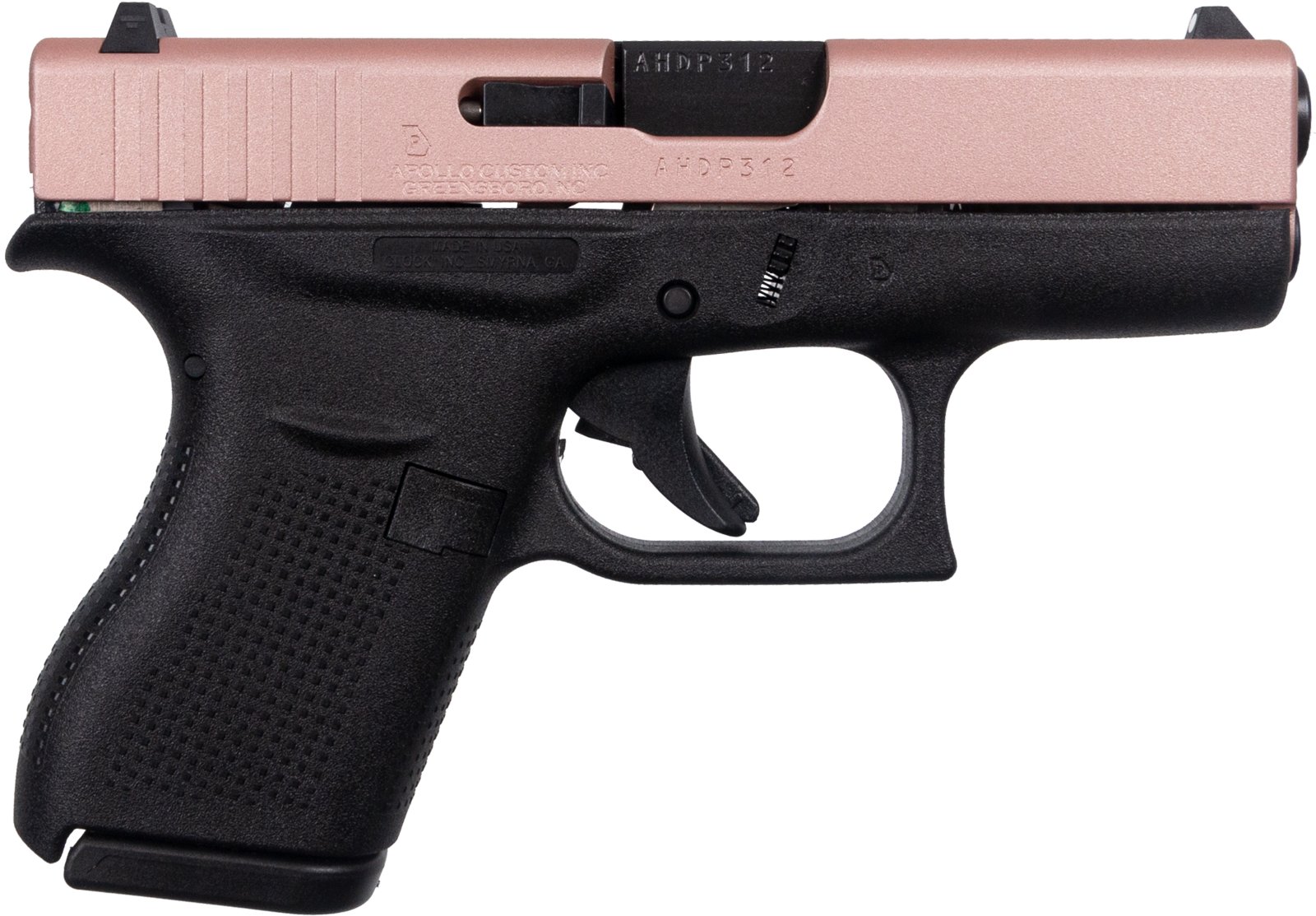 Glock 42 380 ACP 3.25 in Rose Gold Slide 6+1 Semi-Automatic Pistol