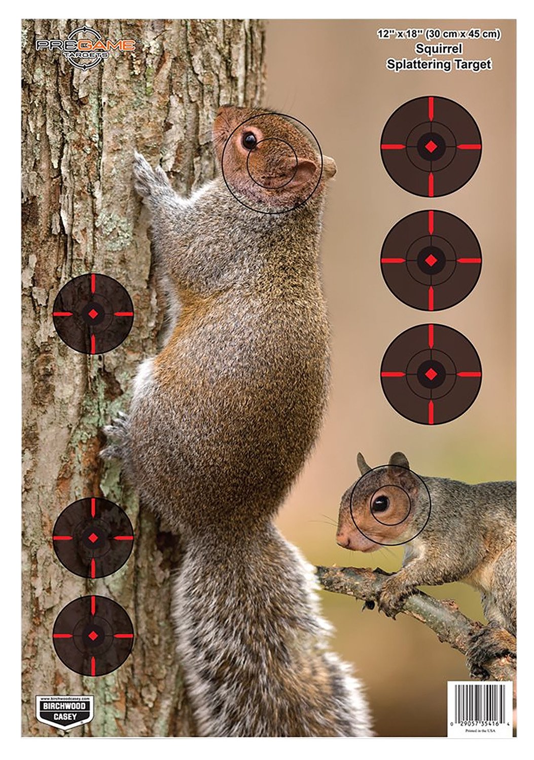 Birchwood Casey 35406 Squirrel Target 12 in x 18 in Pack of 8 Reactive - Birchwood Casey