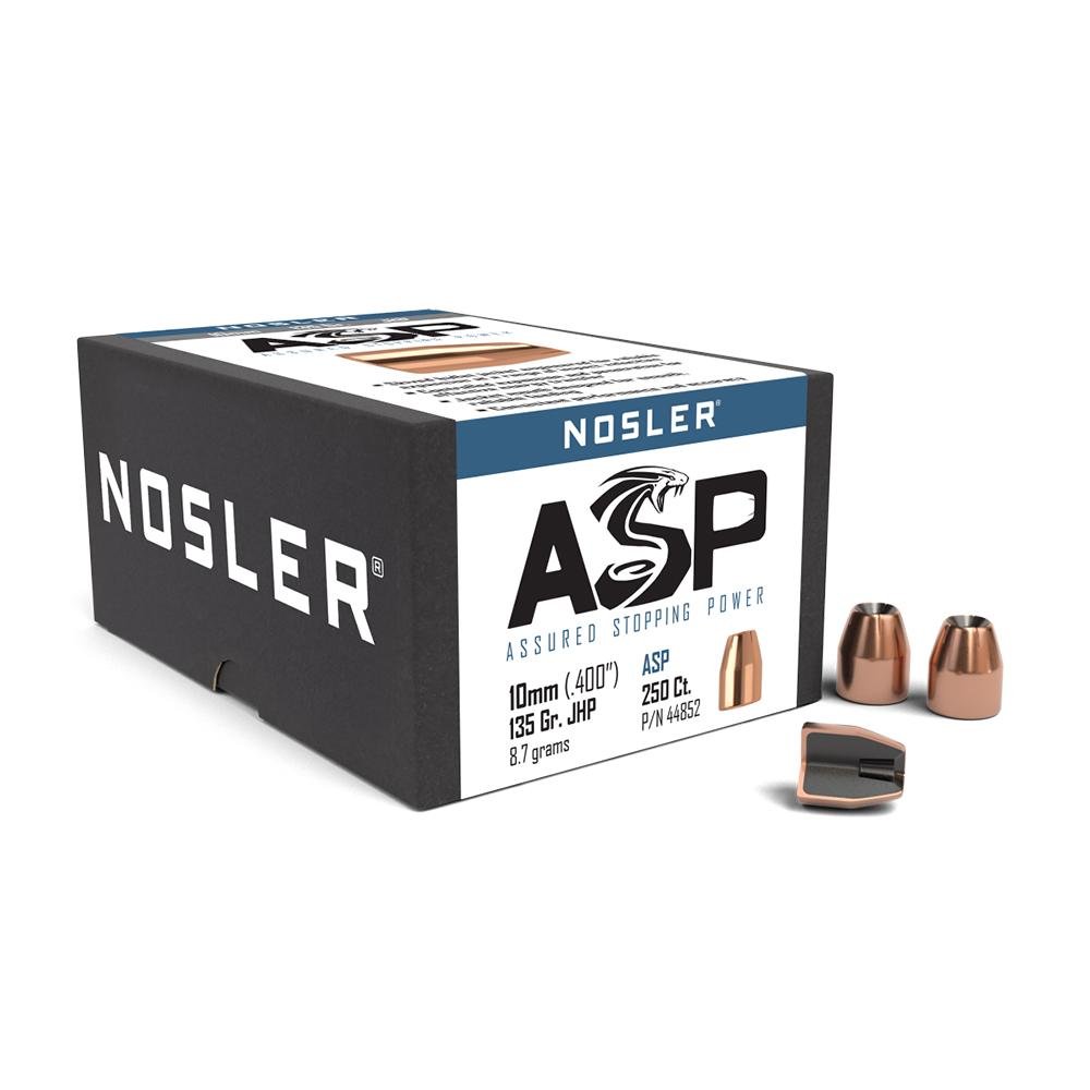 Nosler 44852: 10mm Auto, 135gr Jacketed Hollow Point, .40 Caliber, 250 Count, New, USA Origin - Nosler - 10MM