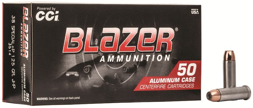 CCI 3514 Blazer Handgun 38Special +P 125gr Jacketed Hollow Point 50 Per...