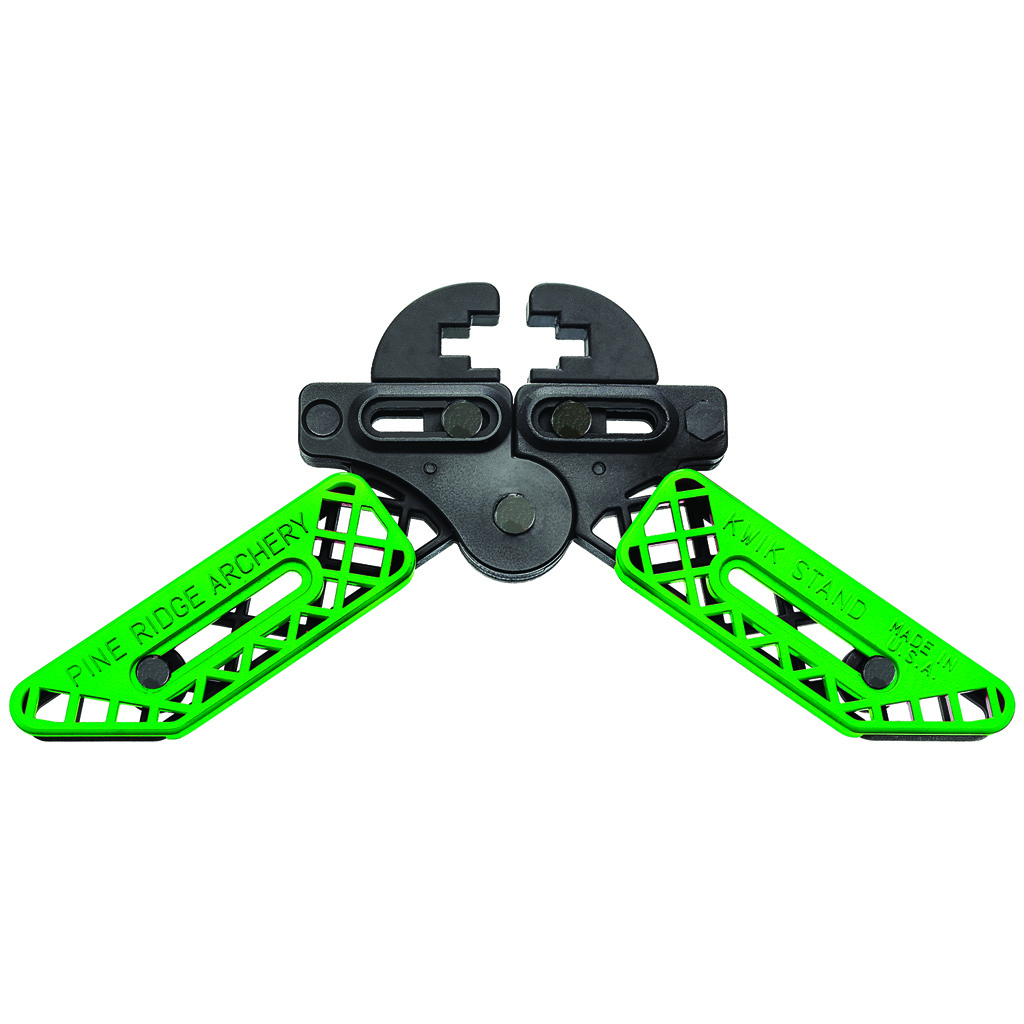 Pine Ridge Kwik Stand Bow Support Lime Green/Black - Model 2559-LG - Adjustable Jaws and Legs - Perfect for Tournament Archers and Ground Blind Hunters