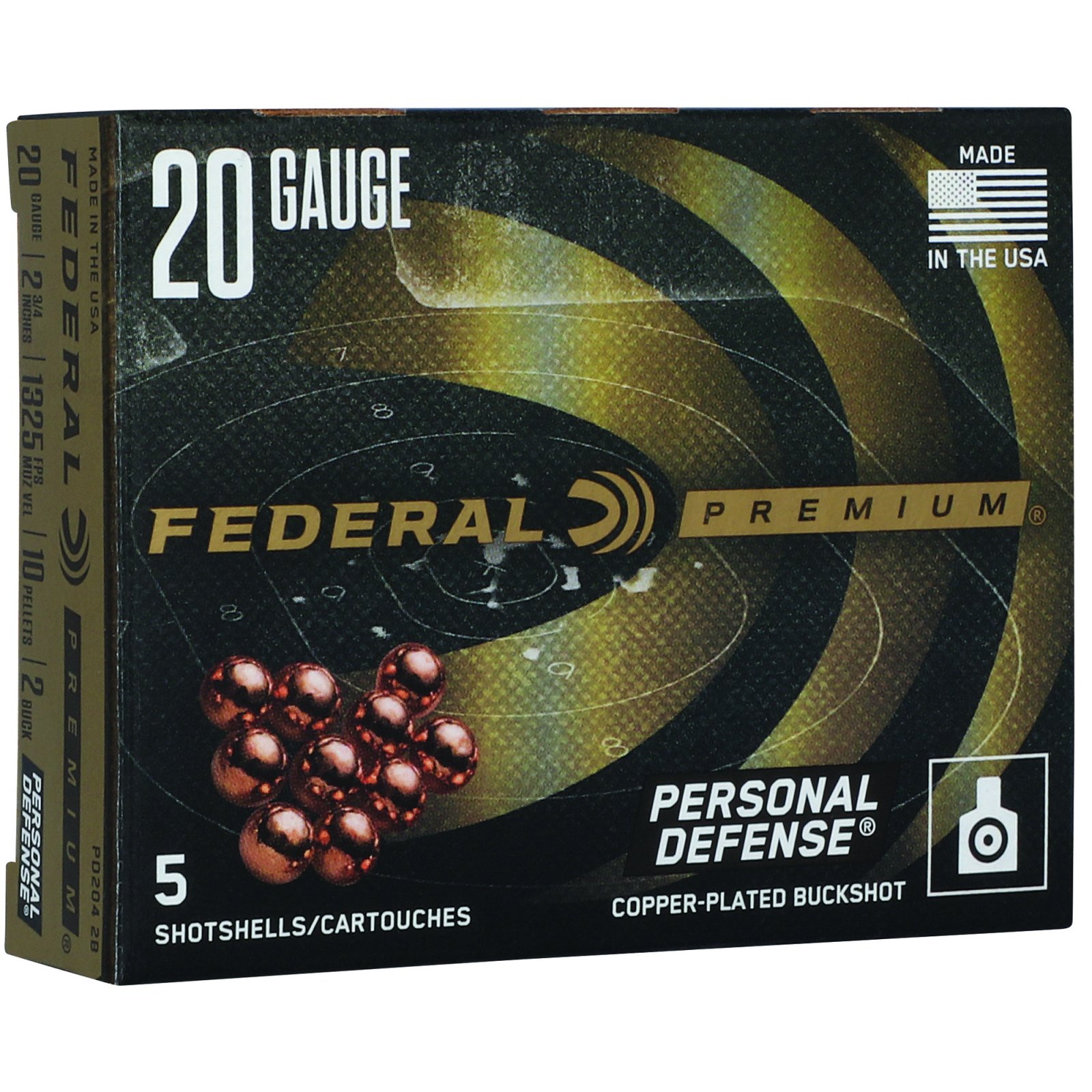 Federal Personal Defense Shotshells w/Flitecontrol 20ga 2-3/4 10 Plts 1325 fps #2B 5/ct - Federal Premium Ammunition - 20 GAUGE