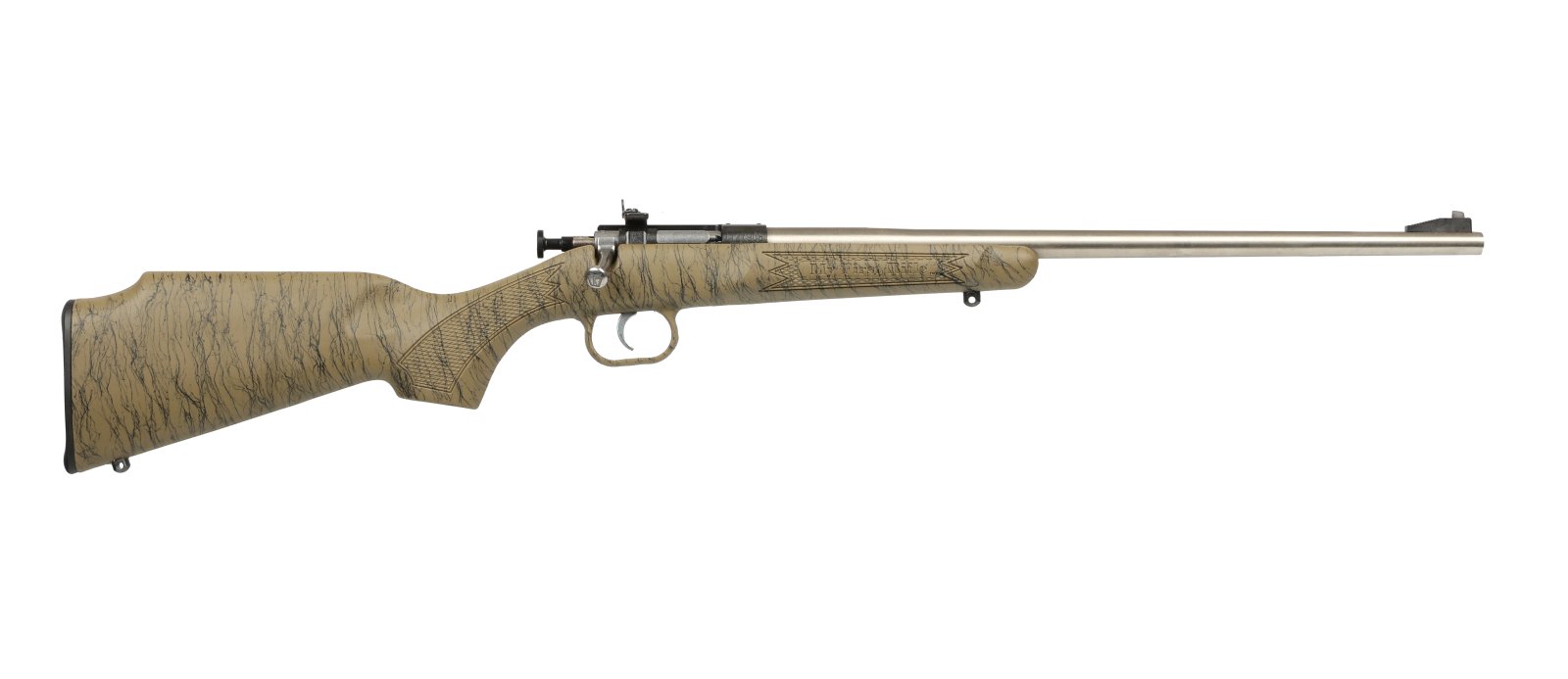 Keystone KSA2443 Crickett 22 LR 16.125" Stainless Rifle Tan/Black Stock - Keystone Sporting Arms - 22 LR